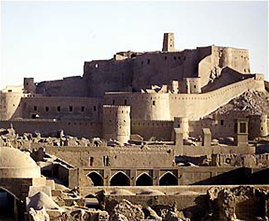 The 2,000-year-old citadel Arg-e-Bam in the Iranian city of Bam, which was the largest mud-brick structure in the world before the city was hit by a devastating earthquake in December 26, 2003.